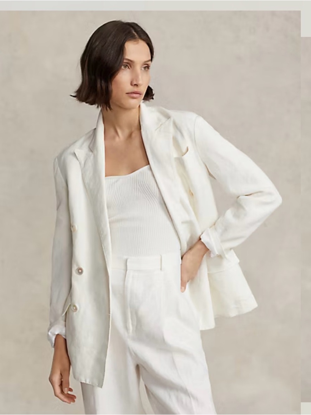 Ralph Lauren double breasted linen blazer